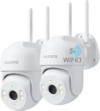 2Pack Security Cameras Outdoor Wired, 2K 360° PTZ Outdoor Security Camera, Weath