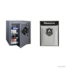 Fireproof Waterproof Safe 1.23 cu ft Digital Lock Key Access Document Bag