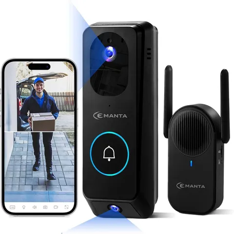 2K Video Doorbell Camera Wireless with Chime, Free Cloud Storage, Dual-Cam, Pack