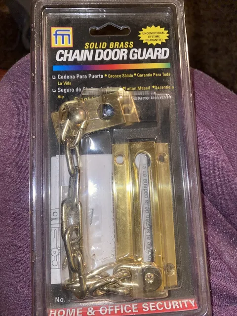 Solid Brass Chain Door Guard By Franklin MFG Hardware Home & Office Security New
