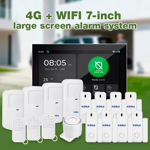 7 inch Large Touch Screen Alarm System Panel for Home WiFi+4G Anti-theft Alarms 