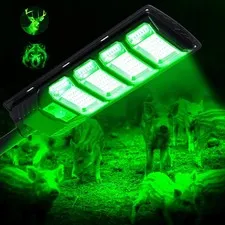 BINGLUX Hog Lights for Night Hunting - 12000LM Green 1 Pack, Black 