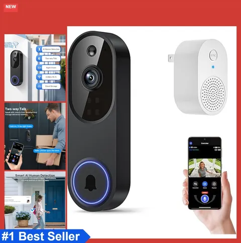 Wireless Video Doorbell 1080p Wi-Fi Two Way Audio Night Vision AI Motion
