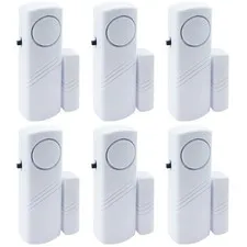 Home Security Door Alarms, Wireless Sensor, 6 Pack