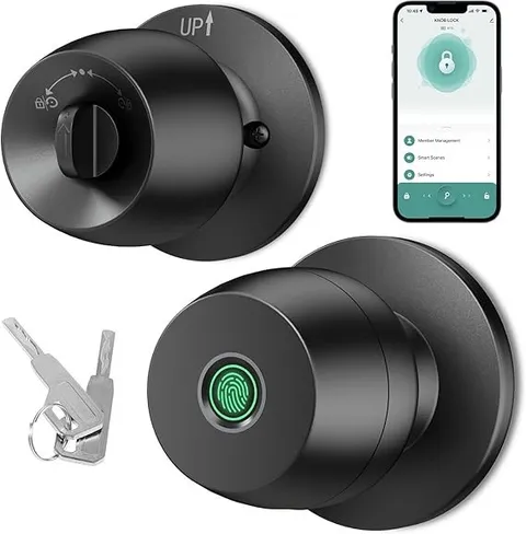 Fingerprint Door Lock，Fingerprint and Keypad Input Smart Door knob, App Controll