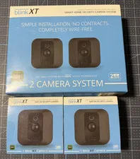 Blink XT Smart Home Security 2 Camera System + 2 Blink XT Cameras - Used Tested