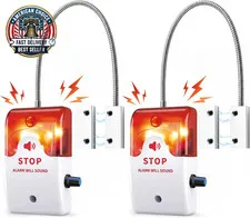 2 Pcs Exit Stopper Door Alarm with 110Db Siren Emergency Door Alarms When Opened