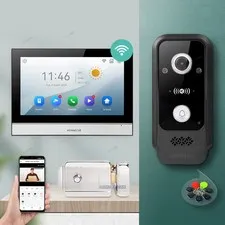 HOMSECUR Waterproof 4 Wire WIFI HD Video Doorphone Intercom Door Bell Card Entry