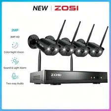 ZOSI 3MP WIFI Security IP Camera System Outdoor System 2K WiFi Home Audio NVR