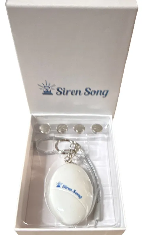Siren Song Personal Attack Alarm Keychain 130 dB White Keyring Lanyard