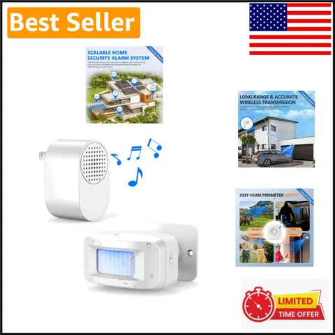 Weatherproof Motion Sensor Alarm System – 360° Adjustment & Long Range Detection