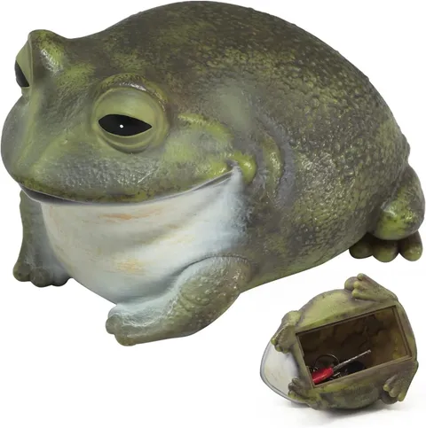 Frog Key Hider Fake Rock Box Outdoor Garden Yard Decoration Safe Spare Hide Key