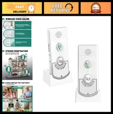 Long Range 2-Way Voice Intercom System, Wireless Indoor Calling Unit, 100m Range