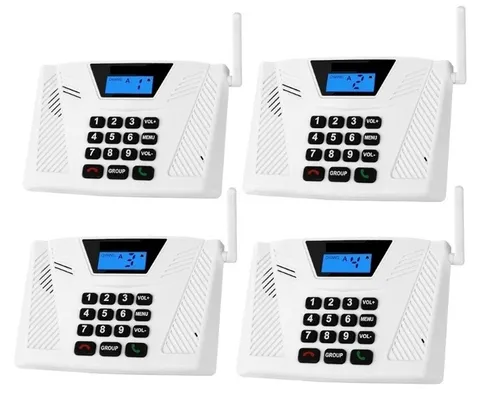 Wireless Intercom System 5300ft Range Full Duplex Hands Free Home Office 4 Pack