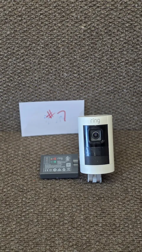 Ring Stick Up Security Camera in White w/ Battery 