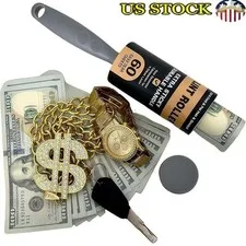 Lint Roller w/Secret Safe Compartment 2 in 1 Hidden Storage for Cash & Valuables
