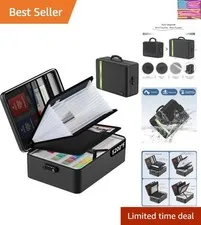 Fireproof Document Bag, Insulated Large Document Box with Lock, Important Doc...