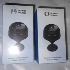 LOT OF 2 GUARD HOUSE MINI WIRELESS SECURITY CAMERA 1080p HD Magnetic~Black~NEW