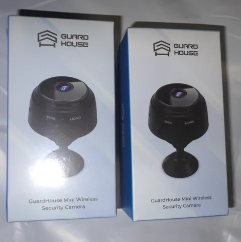 LOT OF 2 GUARD HOUSE MINI WIRELESS SECURITY CAMERA 1080p HD Magnetic~Black~NEW