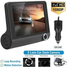FHD1080P 4" Dual Lens Car DVR Rearview Video Dash Cam Recorder Camera G-Sensor