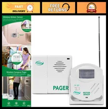 Wireless Motion Sensor Alarm System with Pager for Fall Prevention | 300' Range,