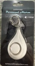 SafeSound Personal Attack Alarm 125 dB Keyring Keychain, White