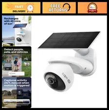 4K Outdoor Wireless Security Camera - Solar Powered, Pan/Tilt, 360° Motion Track