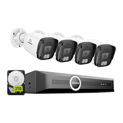 SANNCE 8CH NVR 5MP POE Audio Recording IP Security Camera System Outdoor 2TB HDD