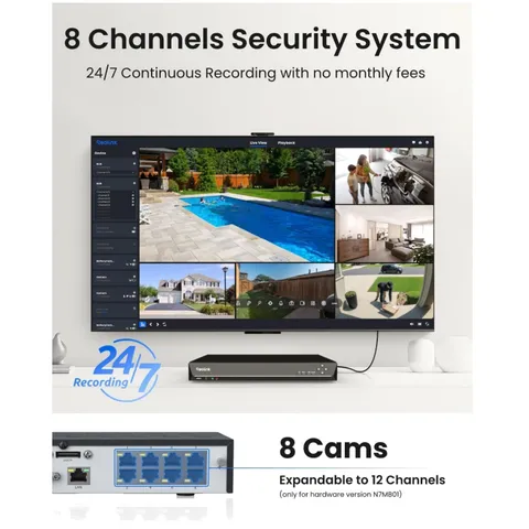 PoE NVR for Reolink Cameras | 8CH 24/7 Recording