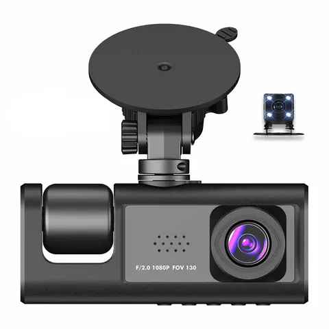 3 Lens Dash Cam 2in Car DVR Recorder Parking Monitoring G-senor Loop Recording