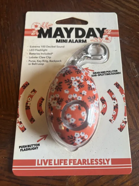 w7o trip Mayday keyring Floral Orange Defense LOUD ALERT  Alarm Emergency SEALED