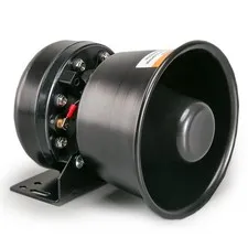BooYu 200 Watt High-Performance PA Siren Horn Speaker [Black Black - Steel 