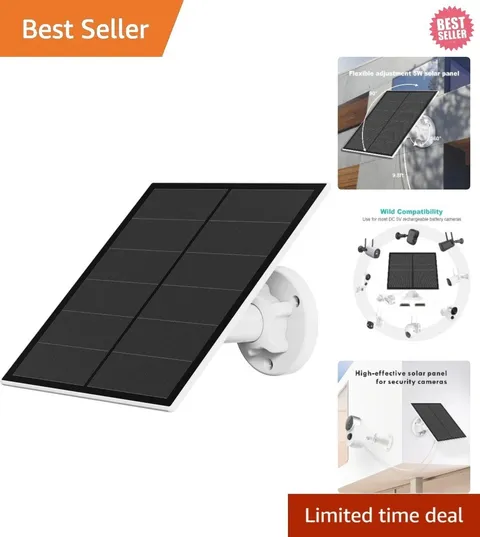 5W Outdoor Solar Panel for Battery Cameras with 9.8ft Cable & Easy Installation