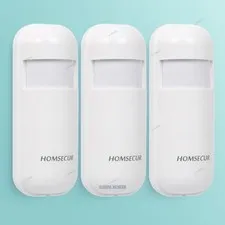 3pcs PIR Motion Sensor For Home Security Alarm System Wireless 433Mhz White