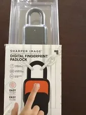 BRAND NEW SHARPER IMAGE DIGITAL RECHARGABLE FINGERPRINT PADLOCK 
