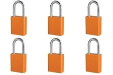 American Lock A1106KA Orange Padlock, Random Keyed Alike (6-Pack)