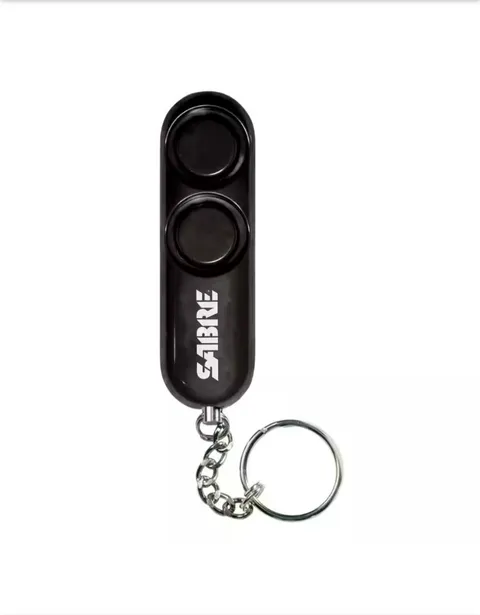 SABRE 120dB Personal Safety Alarm Keychain Black Key Accessory Dual-Siren New