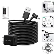 Weatherproof 8m/26ft Charge Cable for Ring Stick Up Cam - No Battery Hassle