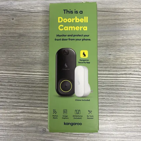 Kangaroo Doorbell Camera Smart Photo + Indoor Chime Wireless Battery Powered