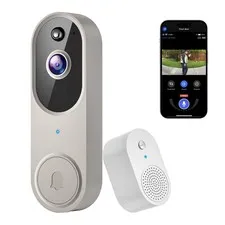Black Door Bell Camera Wireless Rechargeable Battery 