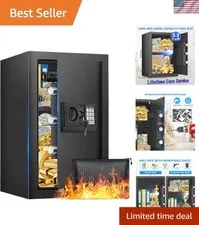 3.3 Cuft Large Home Safe, Digital Safe Box with Smart Alarm System | Wall & F...