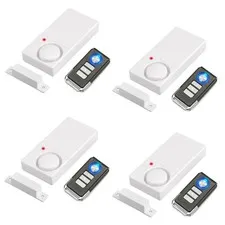 4 Set Wood Glass Window Door Magnetic Sensor Wireless 433MHz Remote Control Loud