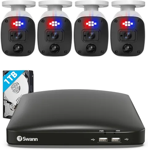 4 Camera 8 Channel 4K Ultra HD Security Camera System, DVR Security System with