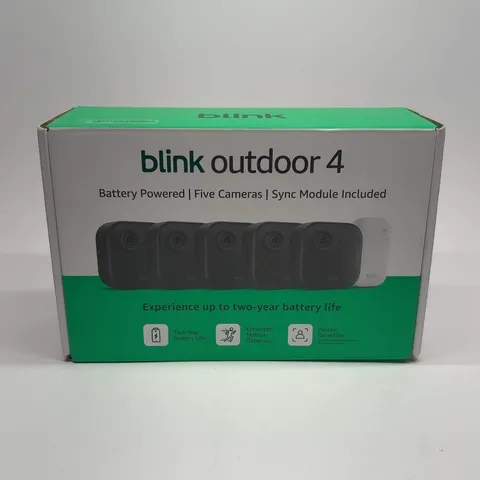 New Blink Outdoor 4 5-Camera Wireless Battery Powered System B0B1N4LM4J