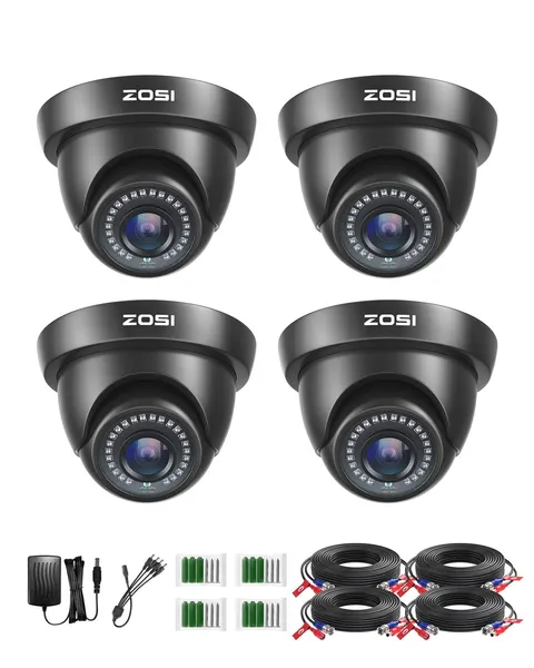 4 Pack 1080P 1920TVL HD-TVI Dome Cameras,Night Vision,2MP Indoor Outdoor Home...