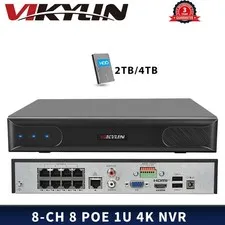 VIKYLIN 8POE 4K 8CH NVR Onvif 12MP HDMI 8channel For security camera CCTV System
