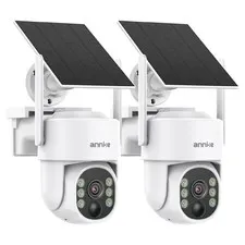 ANNKE 2.5K Solar Security Cameras Wireless Outdoor, 2 Pack 360° View White