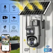 8MP Dual-Lens Solar Battery Powered Camera WiFi Security Camera System Outdoor