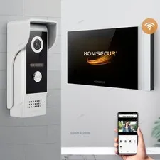 HOMSECUR Waterproof 4 Wire WIFI Video Door Phone Intercom Doorbell Voice Message