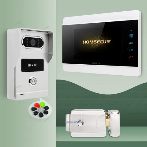 HOMSECUR 7" Wired HD Video Doorphone Entry Intercom Kit Night Vision Door Unlock